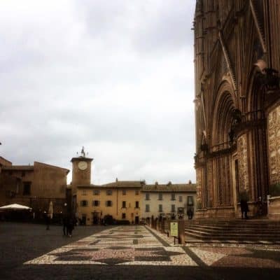 Orvieto's piazza in front of the Cathedral